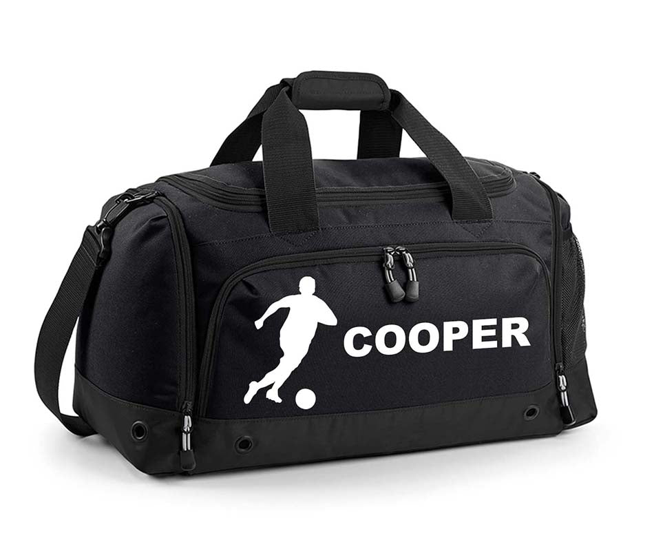 Personalised Football Player Holdall With Your Name Or Club Kids Boys Men Kit Bag