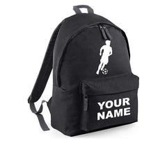 Personalised Football Player School Backpack Bag Kids Any Name Text Girls Boys Rucksack Casual and Travel Bag PE Kit