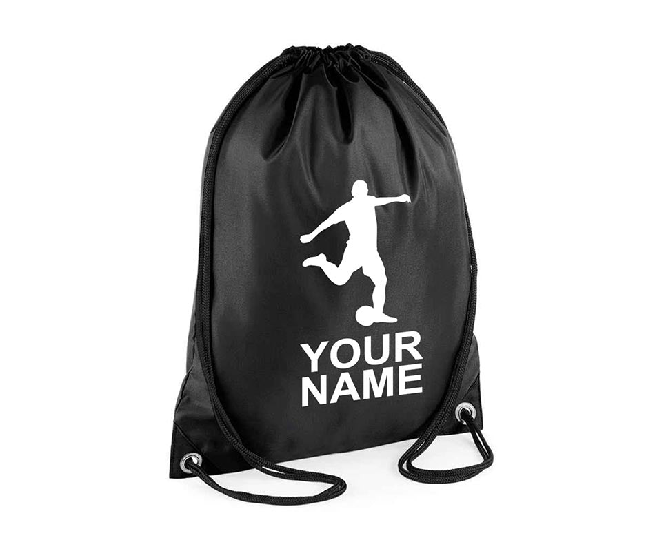 Personalised Football Player Pull String Bag Girls Drawstring Ballet Kids Gift