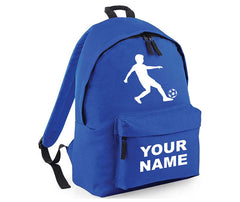 Personalised Football Player School Backpack Bag Kids Any Name Text Girls Boys Rucksack Casual and Travel Bag PE Kit