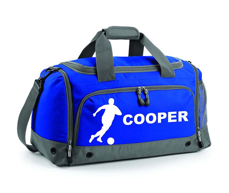 Personalised Football Player Holdall With Your Name Or Club Kids Boys Men Kit Bag