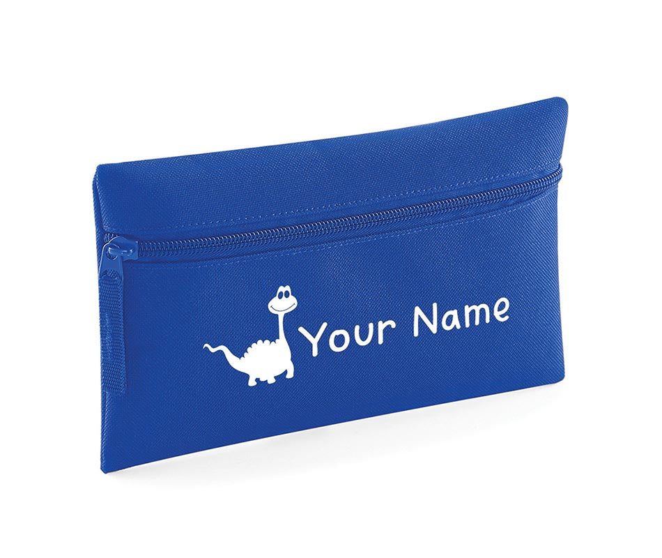 Personalised Pencil Case With Dinosaur Print and Name School Equipment Pens Bag