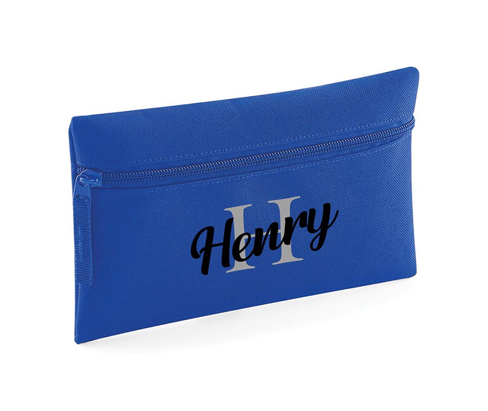 Personalised Pencil Case with Initial Name School Equipment Pens Bag Case