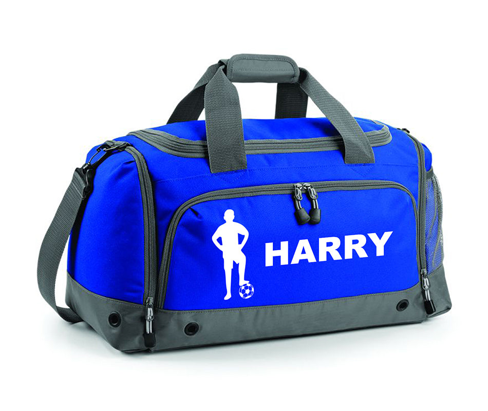 Personalised Football Player Holdall With Your Name Or Club Kids Boys Men Kit Bag