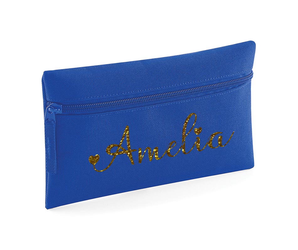 Personalised Pencil Case With Glitter Name School Equipment Pens Bag Case Gift