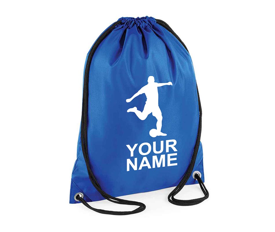 Personalised Football Player Pull String Bag Girls Drawstring Ballet Kids Gift