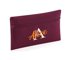 Personalised Pencil Case with Initial Name School Equipment Pens Bag Case