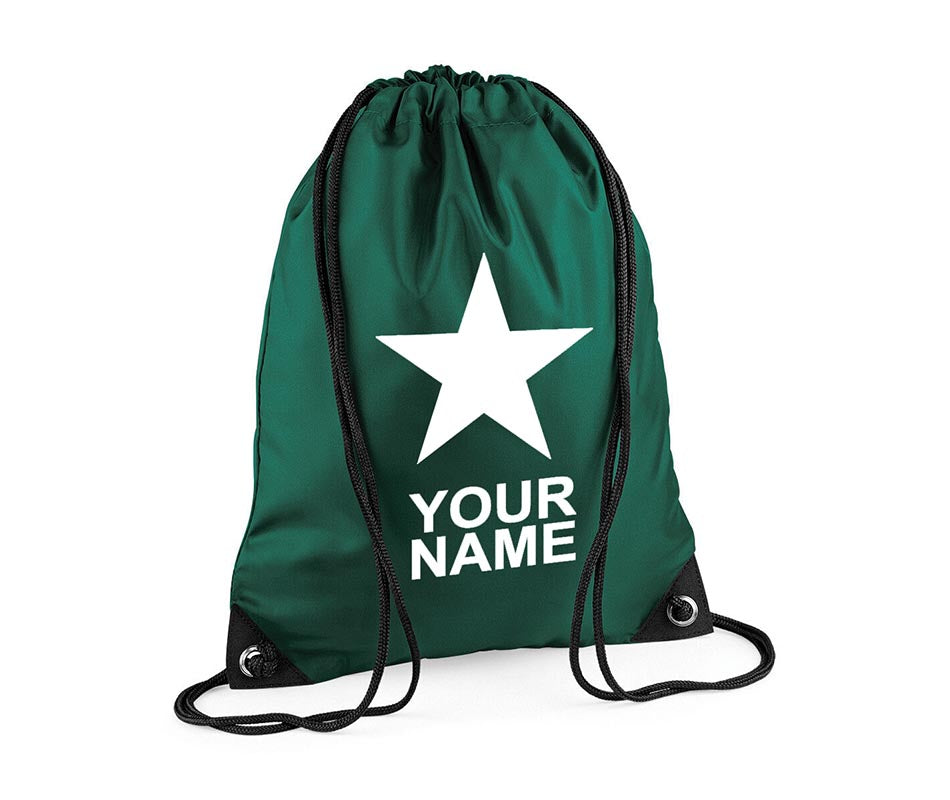 Personalised Unisex Star Pull String Bag Drawstring Ballet Kids Gift Casual Backpack