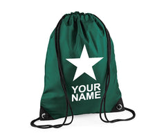 Personalised Unisex Star Pull String Bag Drawstring Ballet Kids Gift Casual Backpack