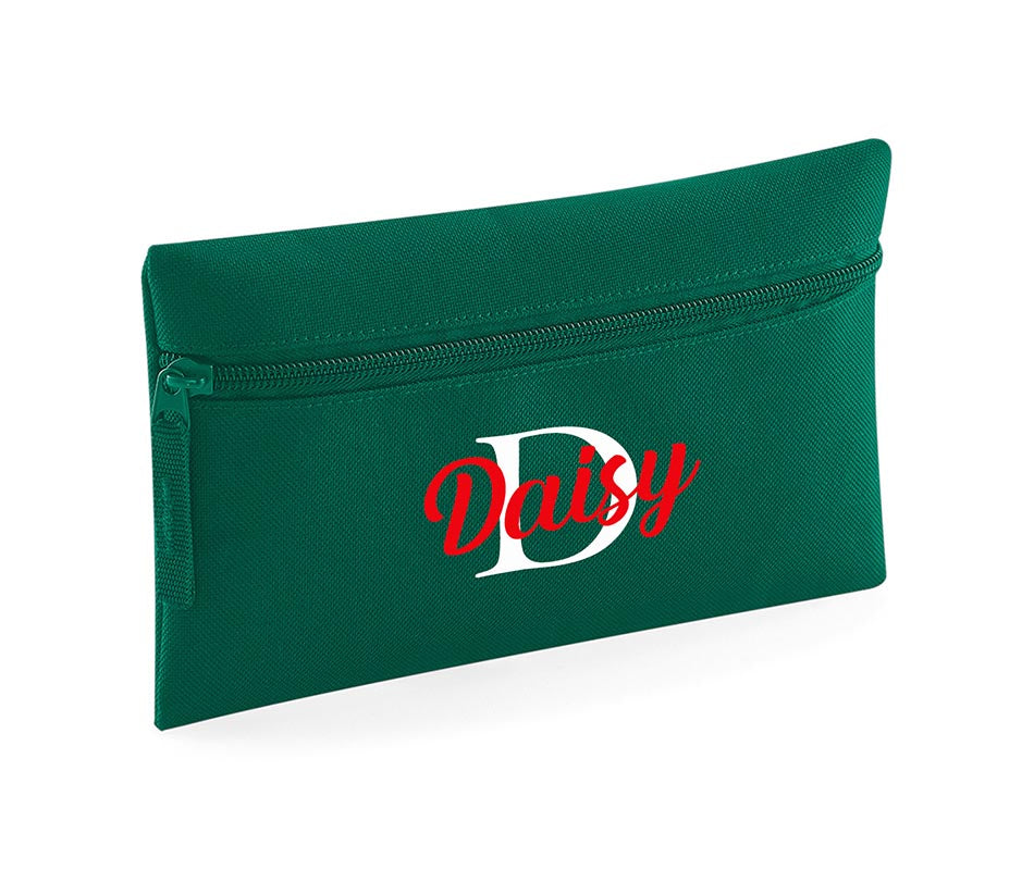 Personalised Pencil Case with Initial Name School Equipment Pens Bag Case