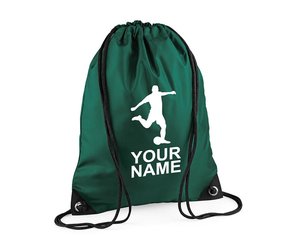 Personalised Football Player Pull String Bag Girls Drawstring Ballet Kids Gift