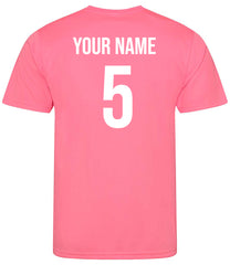 Personalised Wales Style Football Kits Pink & White Customised Shirts and Shorts