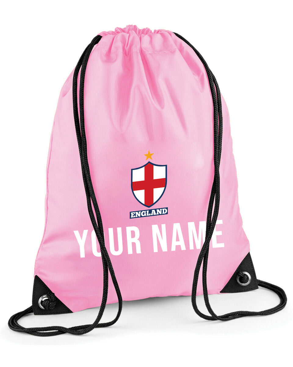 Personalised England Style Kit Football Shirt, Shorts and Bag for Girls Kids