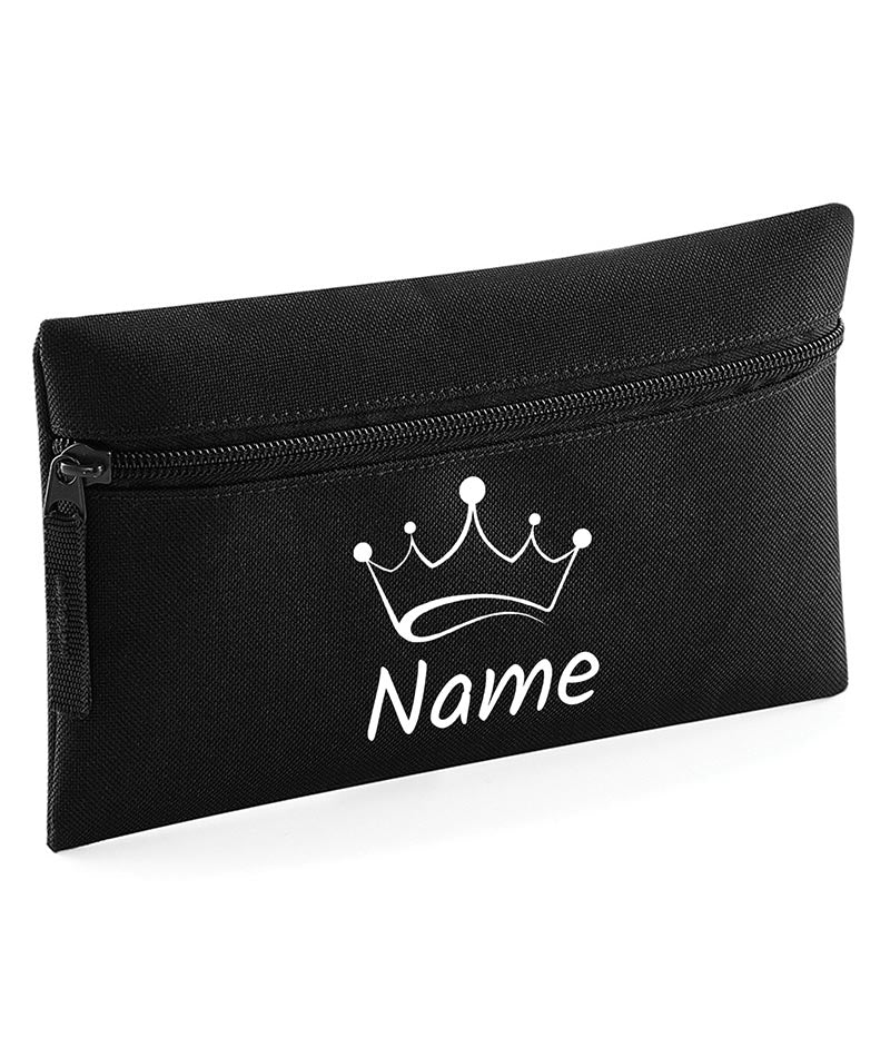 Personalised Pencil Case Crown Name School Equipment Pens Bag Case