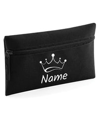 Personalised Pencil Case Crown Name School Equipment Pens Bag Case