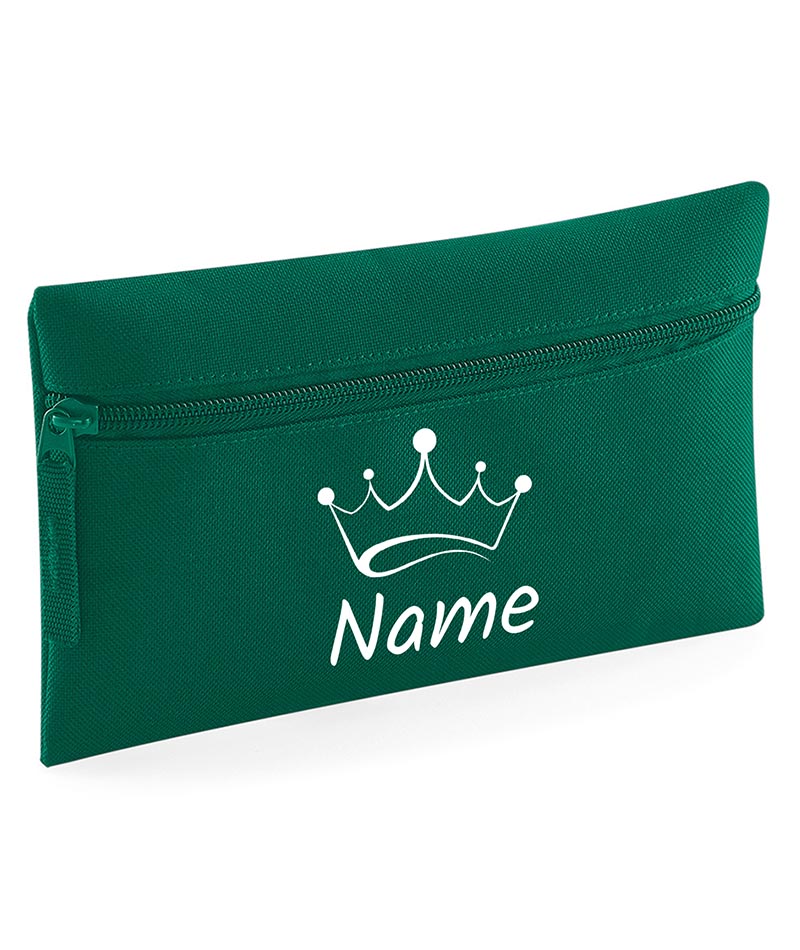 Personalised Pencil Case Crown Name School Equipment Pens Bag Case