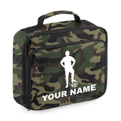 Personalised Lunch Bag Football Boys School Insulated Any Name Kids Snack Box