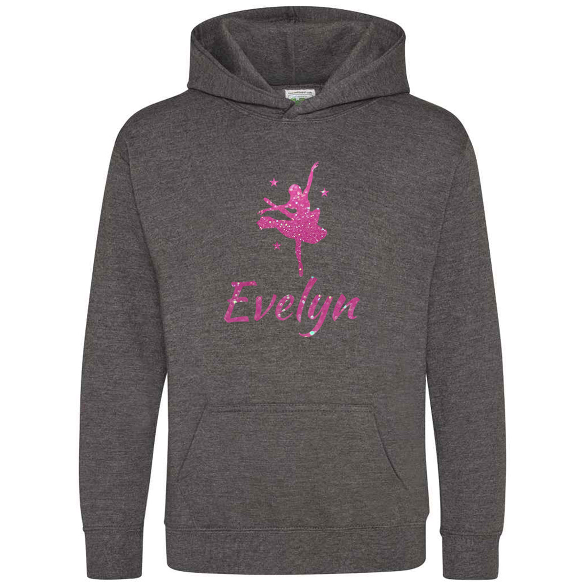 Personalised Dancing Gymnastic Girl Hoodie Custom Glitter Printed Name Hoodies