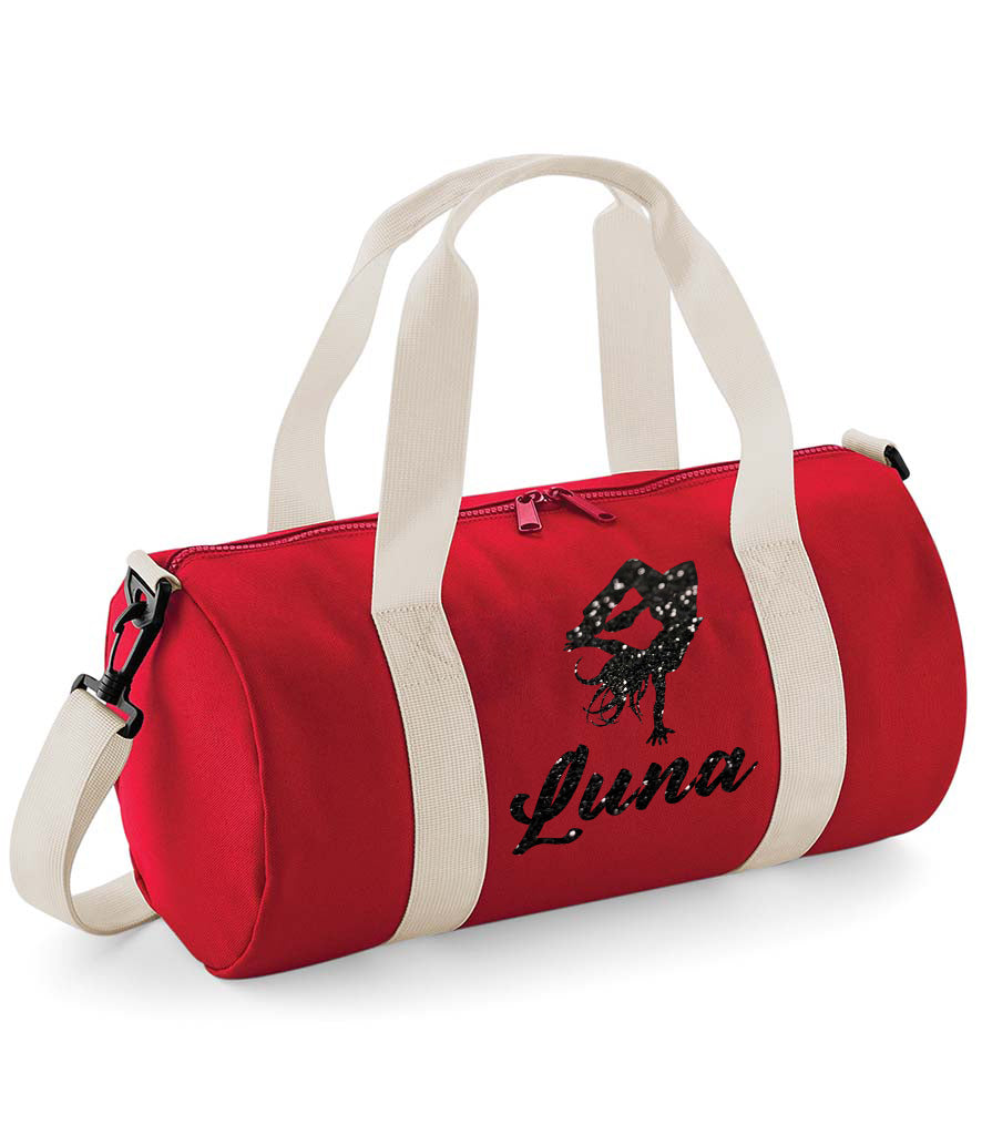 Personalised Barrel Dance Bag Girls Glitter Kids School Gymnastics Ballet