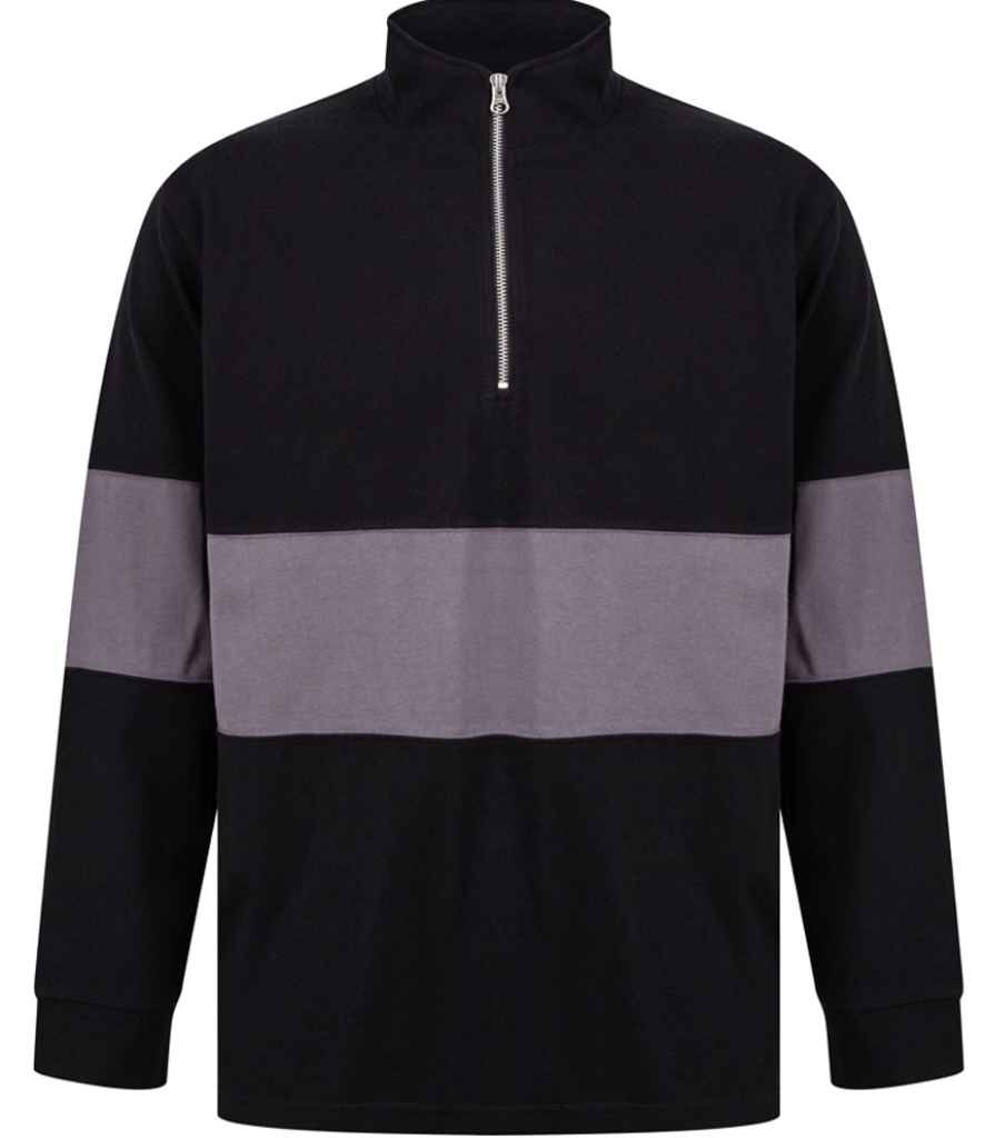Front Row Panelled 14 Zip Neck Top