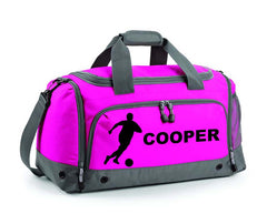 Personalised Football Player Holdall With Your Name Or Club Kids Boys Men Kit Bag