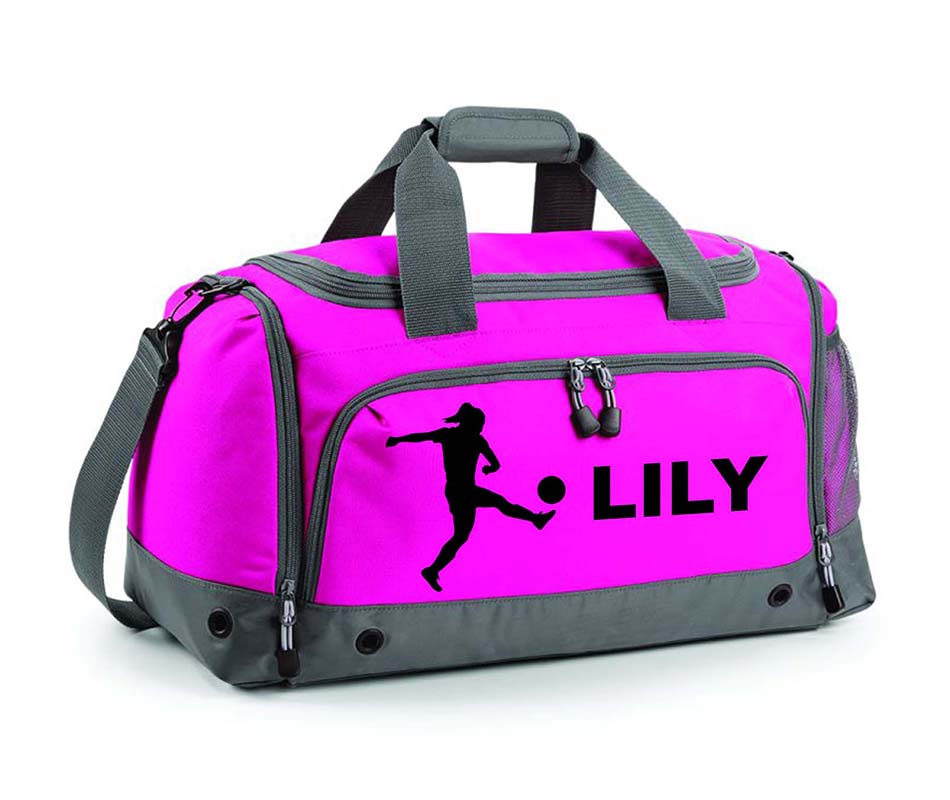 Personalised Football Player Holdall With Your Name Or Club Kids girls women Kit Bag Water-Resistant Unisex Comfortable