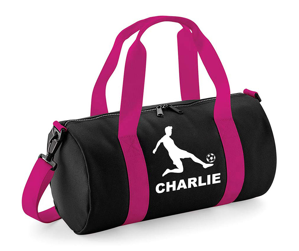 Personalised Football Player with Your Name School Gym Kit Kids Bag Gift Gym Essentials