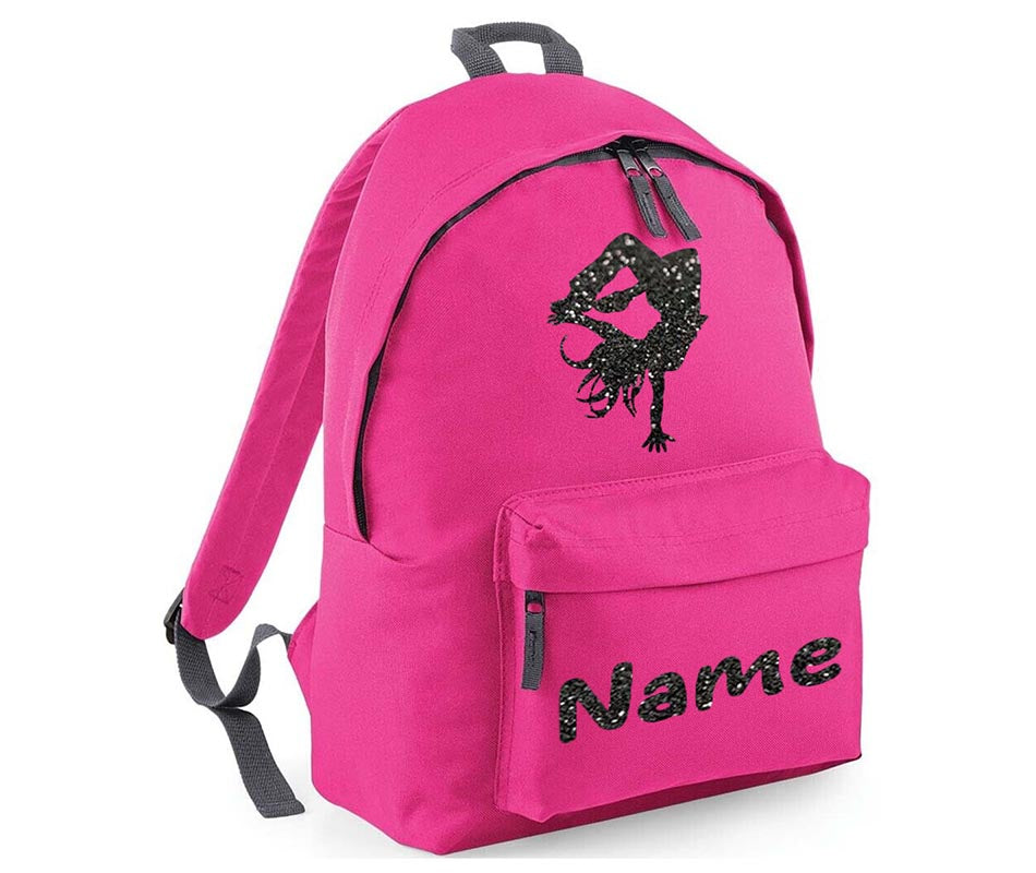 Personalised Gymnastics Street Leader School Backpack Kids Any Name Text Girls