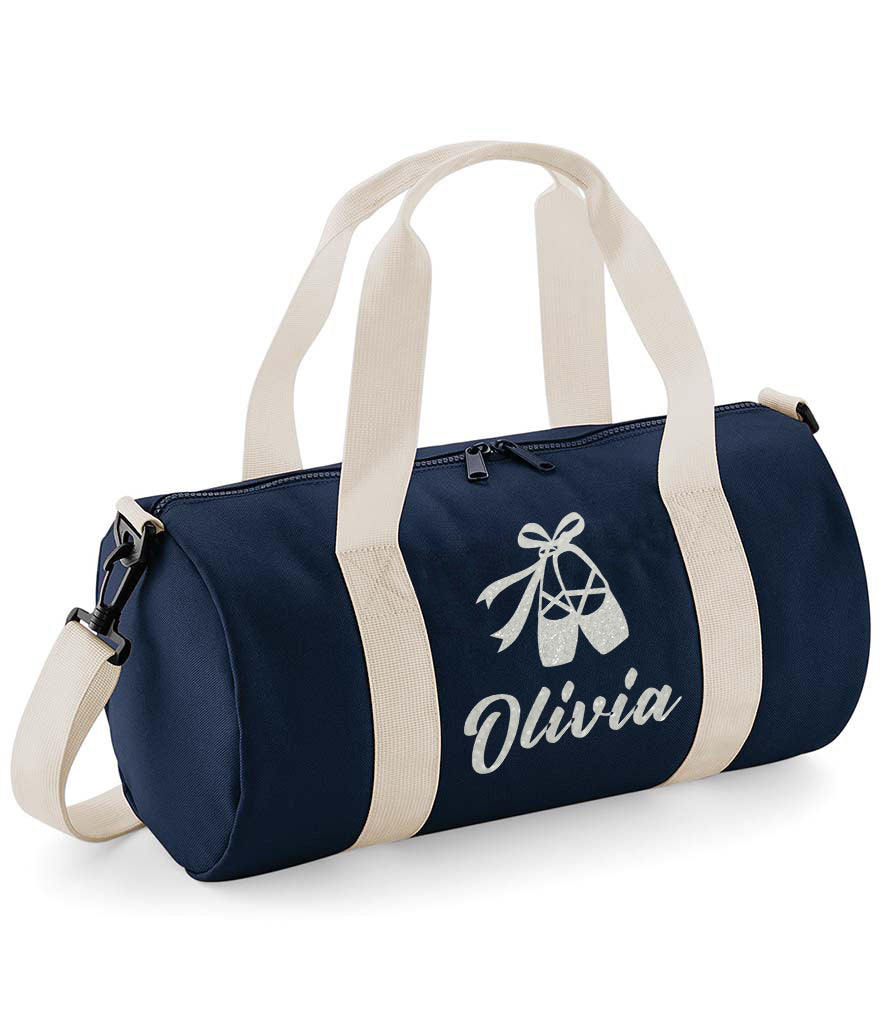 Personalised Barrel Dance Bag Girls Glitter Kids School Gymnastics Ballet