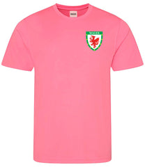 Personalised Wales Style Football Kits Pink & White Customised Shirts and Shorts