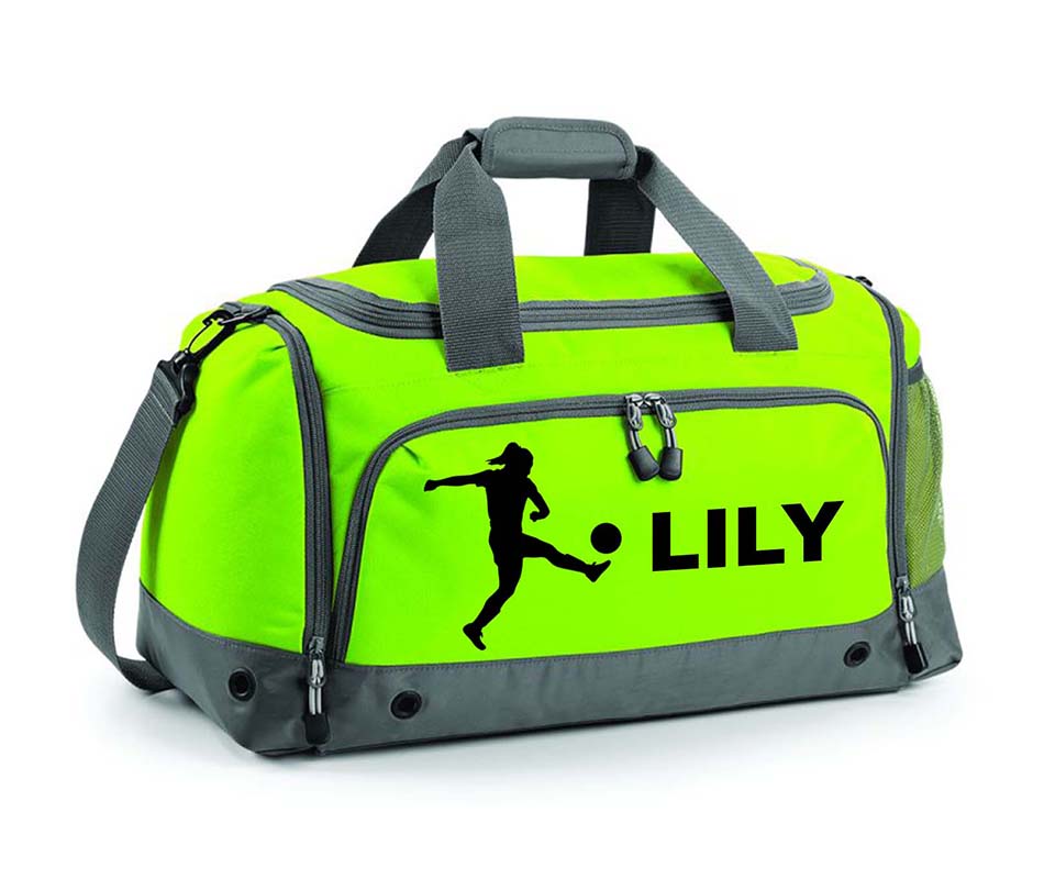 Personalised Football Player Holdall With Your Name Or Club Kids girls women Kit Bag Water-Resistant Unisex Comfortable