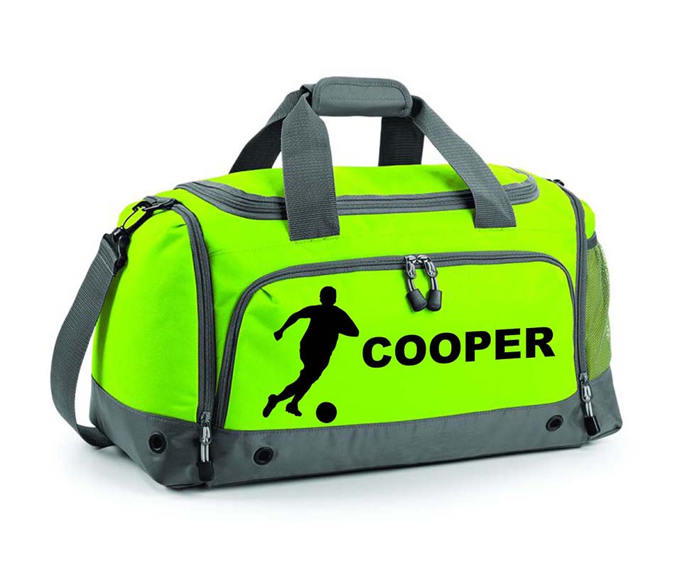 Personalised Football Player Holdall With Your Name Or Club Kids Boys Men Kit Bag