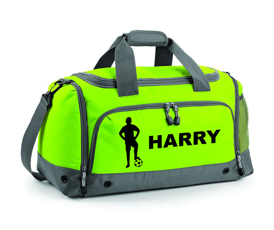 Personalised Football Player Holdall With Your Name Or Club Kids Boys Men Kit Bag