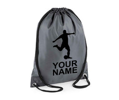 Personalised Football Player Pull String Bag Girls Drawstring Ballet Kids Gift