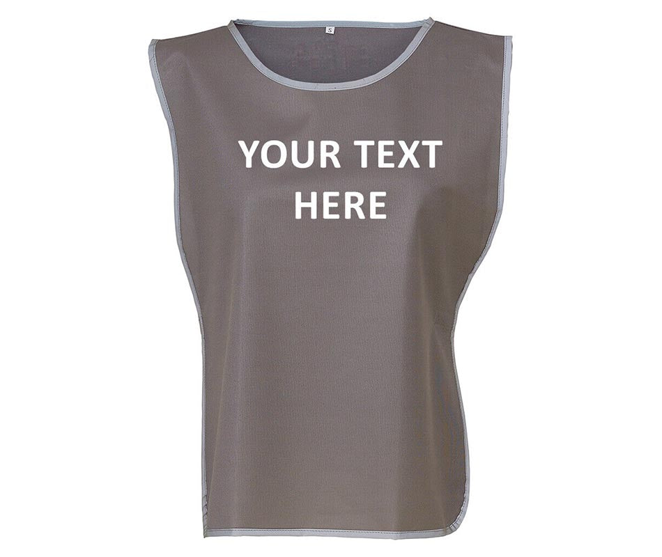 Personalised Text Hi-Vis Tabard Reflective Sports Team Waistcoat Safety Vest