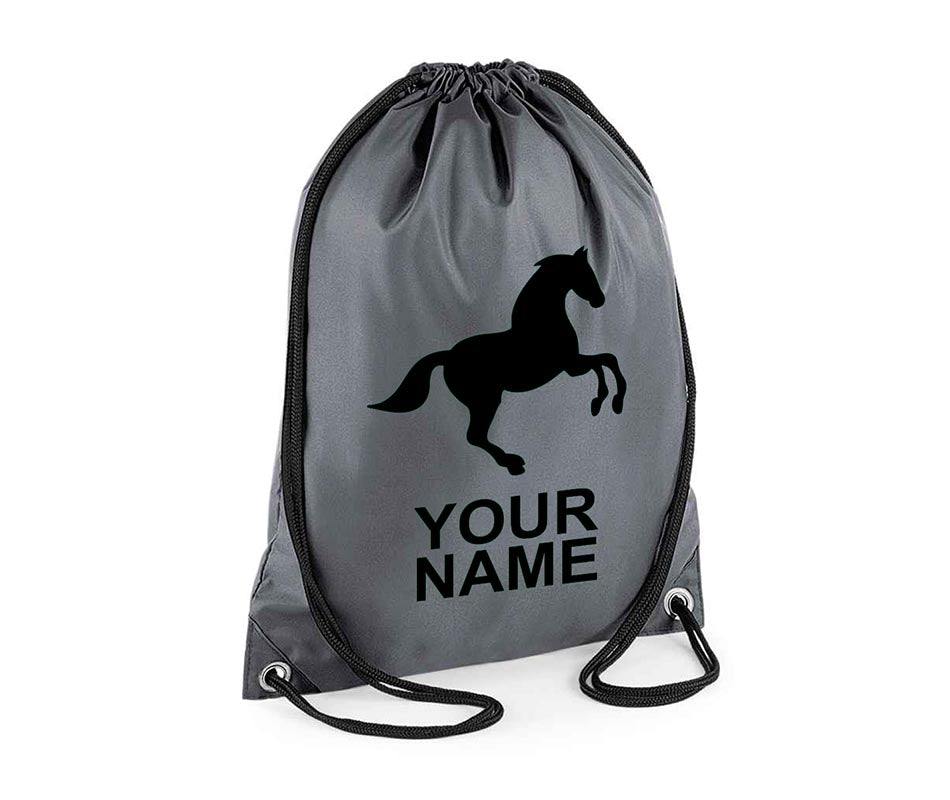 Personalised Unisex Equestrian Pull String Bag Drawstring Ballet Kids Gift Casual Backpack