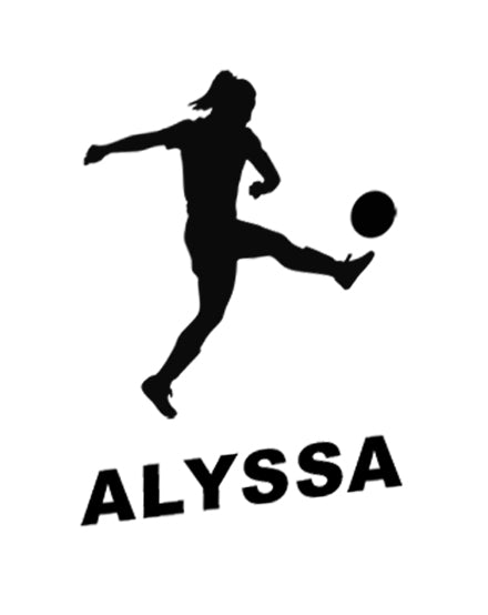 Girl Footballer Sticker - Personalised With Your Name