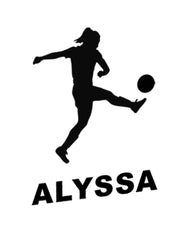 Girl Footballer Sticker - Personalised With Your Name