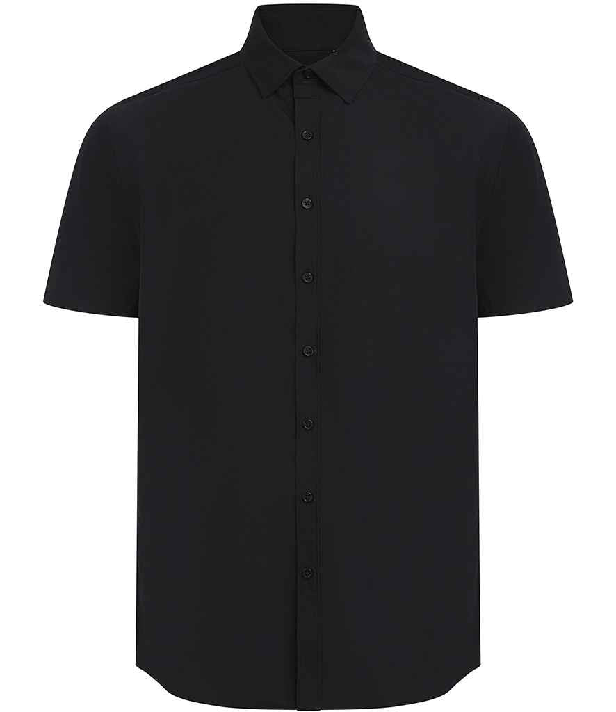 Henbury Short Sleeved Cotton Feel Coolplus Shirt