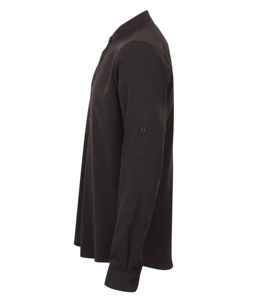 Henbury Mandarin Roll Sleeve AntiBac Wicking Shirt
