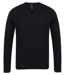 Henbury Lightweight Cotton Acrylic V Neck Sweater