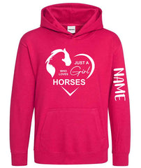 Personalised Equestrian Glitter Hoodie Custom Printed Name Girls Hoodies Jumper