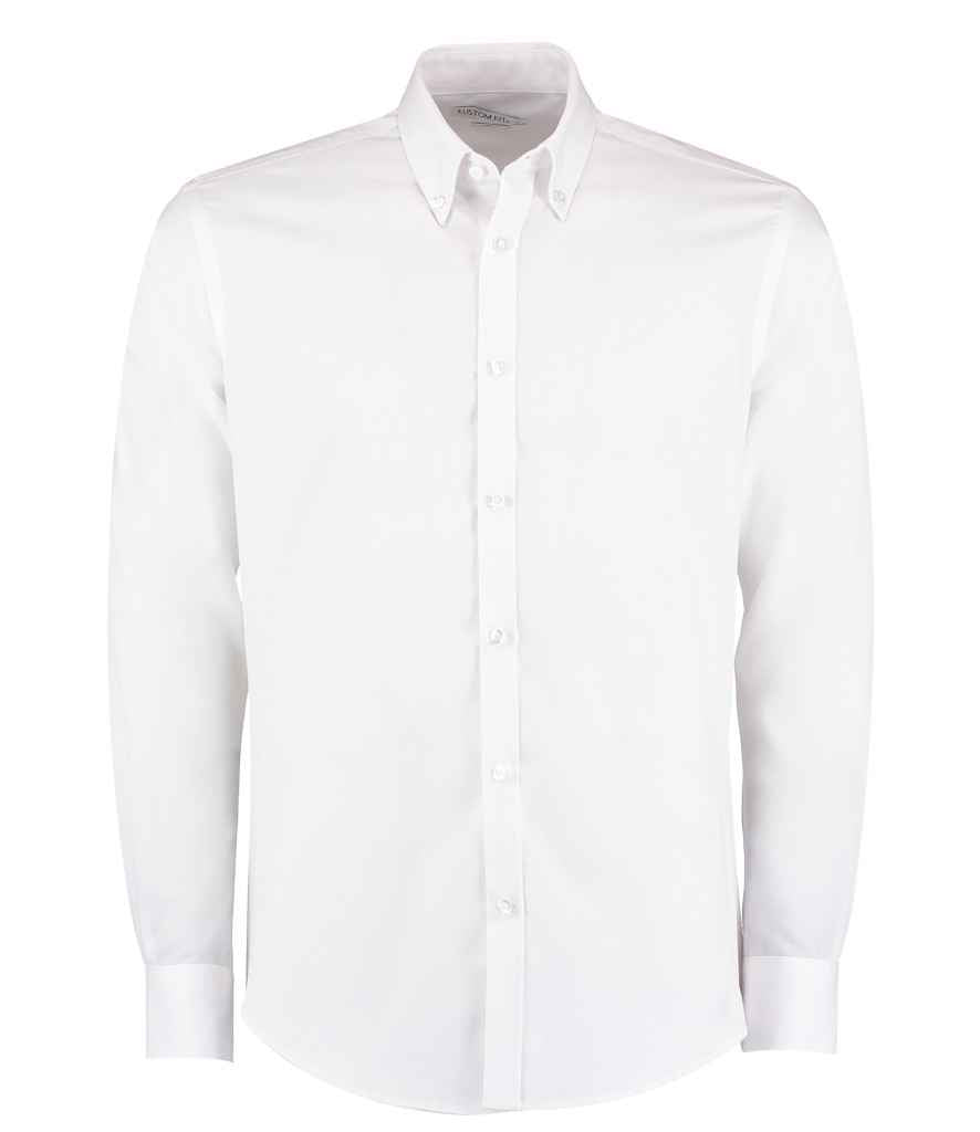 Kustom Kit Long Sleeve Slim Fit Oxford Twill NonIron Shirt