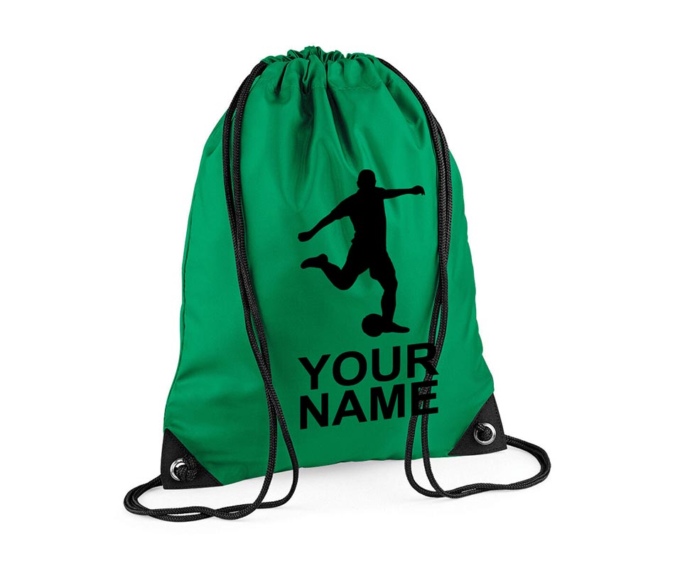 Personalised Football Player Pull String Bag Girls Drawstring Ballet Kids Gift