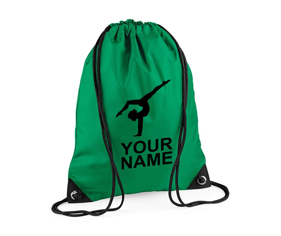 Personalised Unisex Gymnastics Girl Dance Pull String Bag Drawstring Ballet Kids Gift Casual Backpack