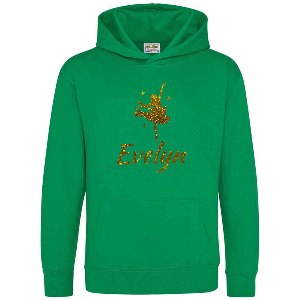 Personalised Dancing Gymnastic Girl Hoodie Custom Glitter Printed Name Hoodies