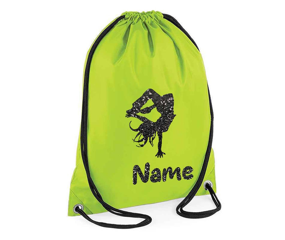 Personalised Dance Pull String Bag Girls Glitter Drawstring Ballet Kids Gift