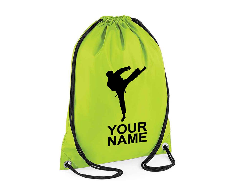 Personalised Unisex Martial Arts Pull String Bag Drawstring Ballet Kids Gift Casual Backpack