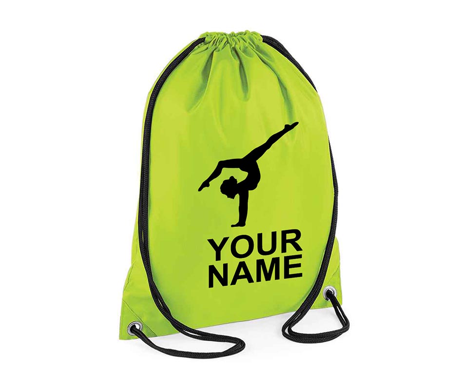 Personalised Unisex Gymnastics Girl Dance Pull String Bag Drawstring Ballet Kids Gift Casual Backpack