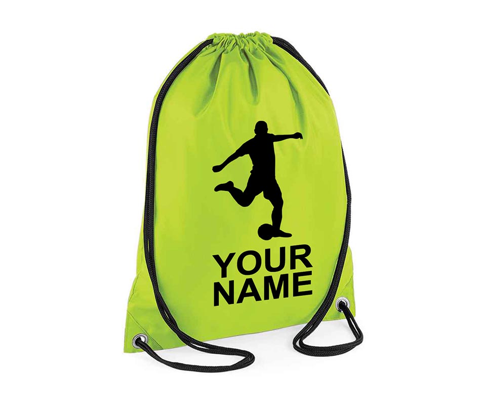 Personalised Football Player Pull String Bag Girls Drawstring Ballet Kids Gift